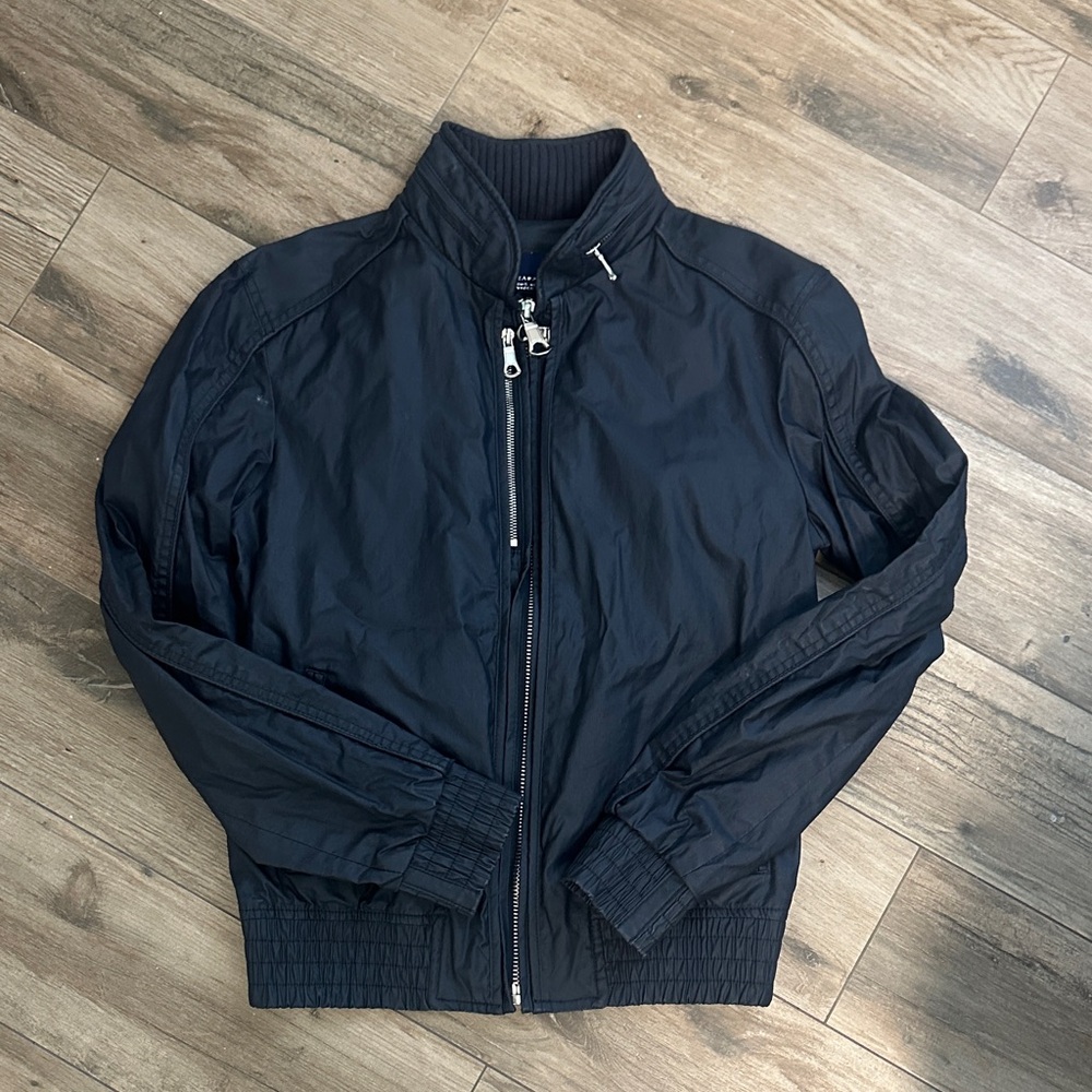 Zara Men’s Navy Blue Bomber Jacket